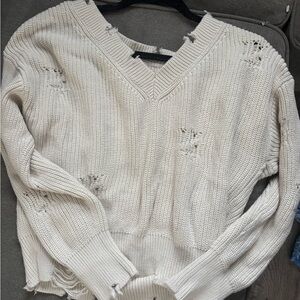 Arizona Jean Company Cream V-Neck Sweater
